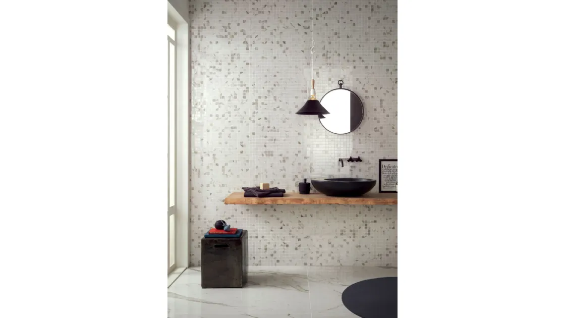 Piastrelle Dreaming Calacattashine a mosaico di Lea Ceramiche