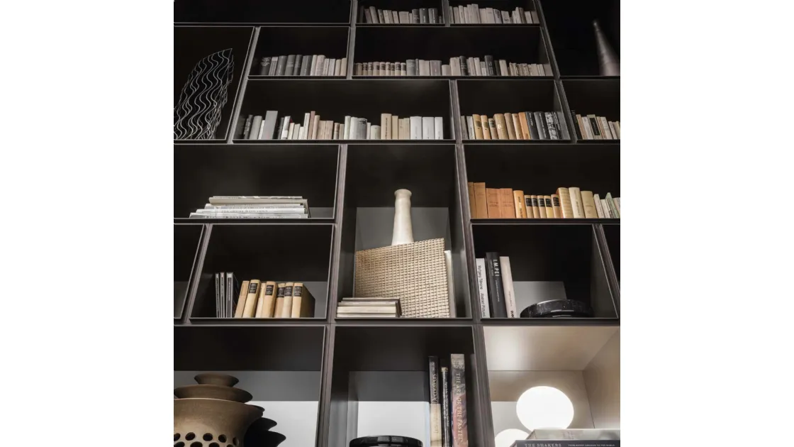 Libreria componibile Opus Brown di Rimadesio