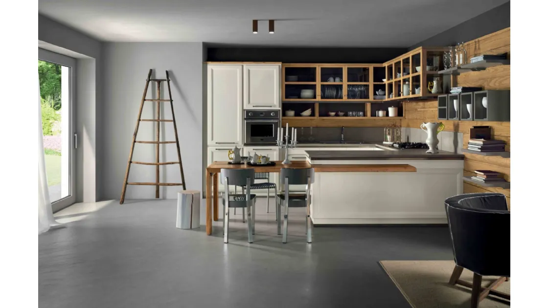 Cucina Classica con penisola allungabile Living Design 4 de L'Ottocento