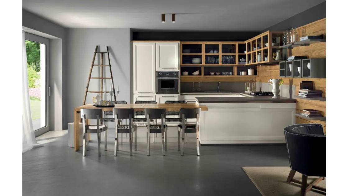 Cucina Classica con penisola allungabile Living Design 4 de L'Ottocento