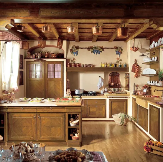 Cucina Classica con penisola Old Style 1 de L'Ottocento