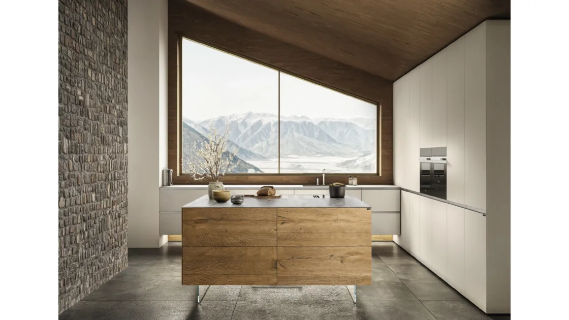 Cucina Design in laccato con isola in legno 36e8 Cut Project 2826 di Lago