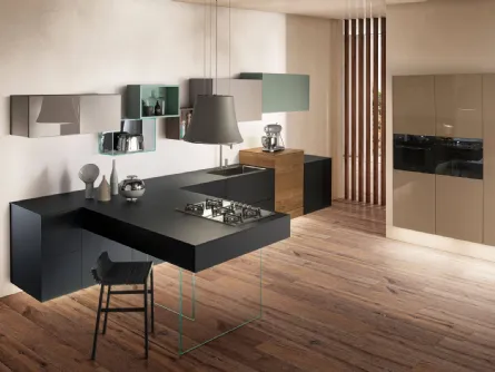 Cucina Design con penisola 36e8 Fenix 1100 di Lago