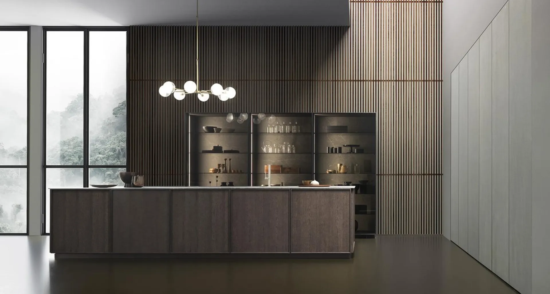 Cucina Design Frame Rovere Brown di Modulnova