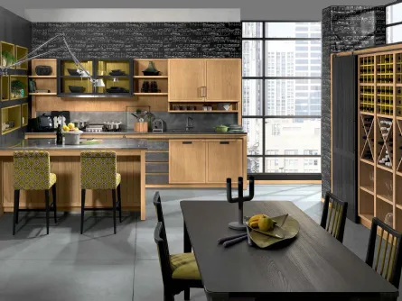 Cucina Design con penisola Industrial Chic 2 de L'Ottocento