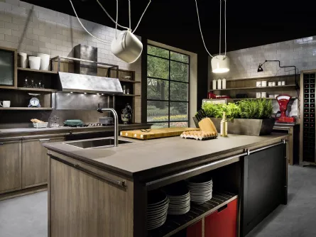 Cucina Design con isola Industrial Chic 4 de L'Ottocento