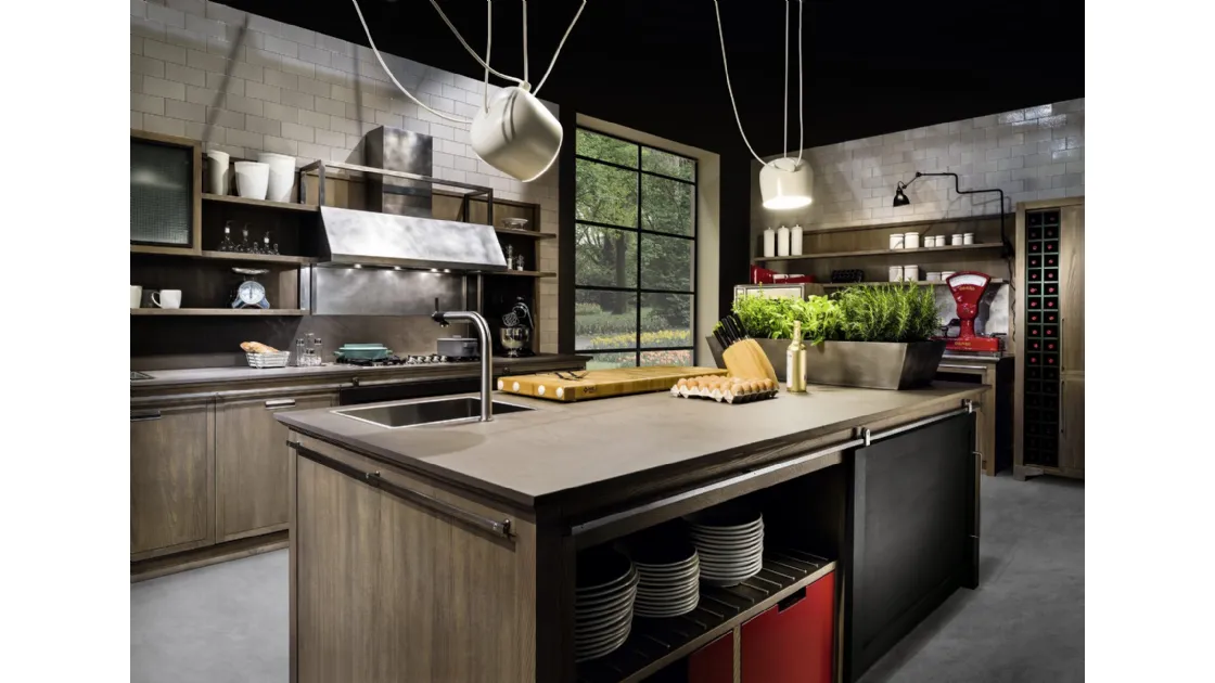 Cucina Design con isola Industrial Chic 4 de L'Ottocento