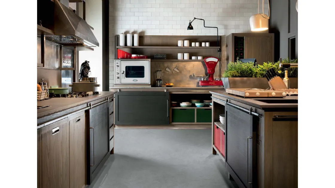 Cucina Design con isola Industrial Chic 4 de L'Ottocento