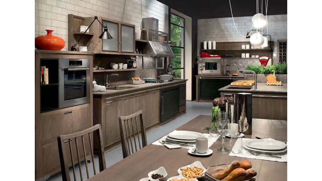 Cucina Design con isola Industrial Chic 4 de L'Ottocento