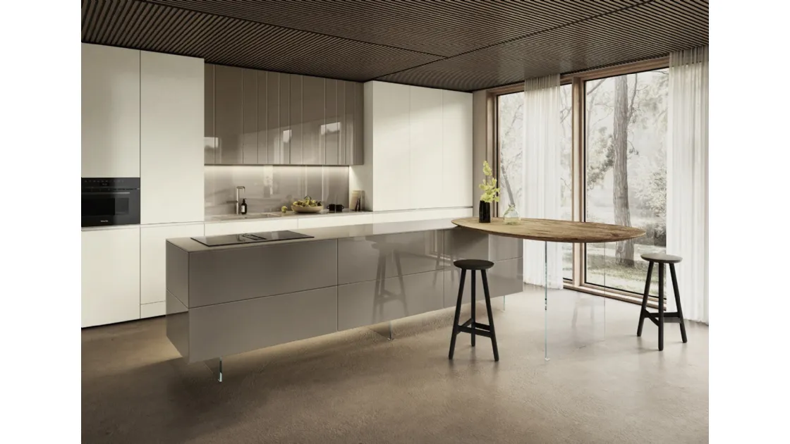 Cucina Design con isola NOW Project 2832 di Lago