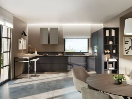 Cucina Moderna angolare con penisola Pratica 05 Tag di La Casa Moderna