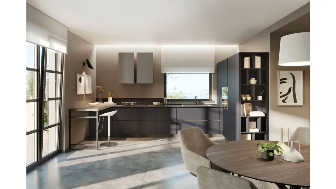 Cucina Moderna angolare con penisola Pratica 05 Tag di La Casa Moderna